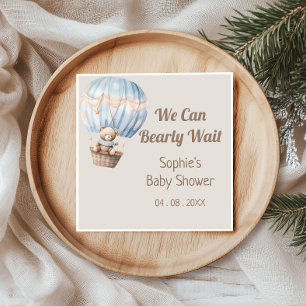 We Can Bearly Wait Teddy Bear Baby Shower Napkin
