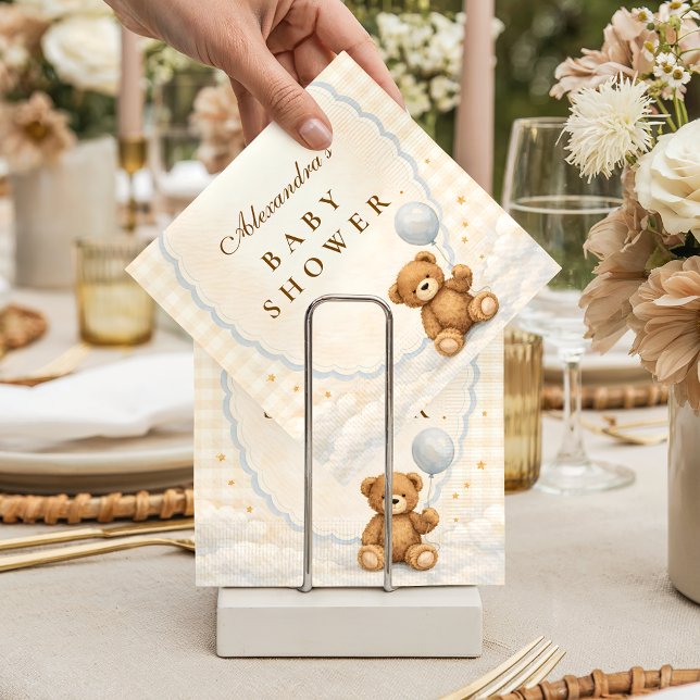 We Can Bearly Wait Teddy Bear Baby Shower Napkin (Creator Uploaded)