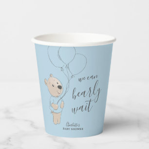 We Can Bearly Wait   Teddy Bear Baby Shower Paper Cups