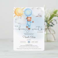 We Can Bearly Wait Teddy Bear Balloon 1st Birthday