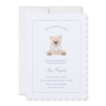 We Can Bearly Wait Teddy Bear Blue Baby Shower