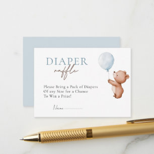 We Can Bearly Wait Teddy Bear diaper raffle Enclosure Card