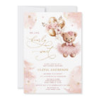We Can Bearly Wait Teddy Bear Girl Baby Shower Inv