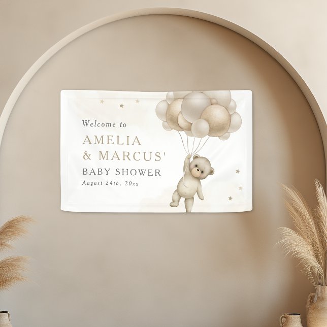 We Can Bearly Wait Teddy Bear Neutral Baby Shower Banner (Creator Uploaded)