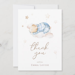We can Bearly Wait Teddy Bear On Cloud Baby Shower Thank You Card