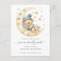 We Can Bearly Wait Teddy Bear On Moon Pregnancy