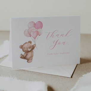 We Can Bearly Wait Teddy Bear Thank You  Note Card