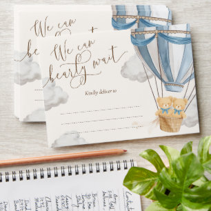 We Can Bearly Wait Teddy Bear Twins Baby Shower Envelope