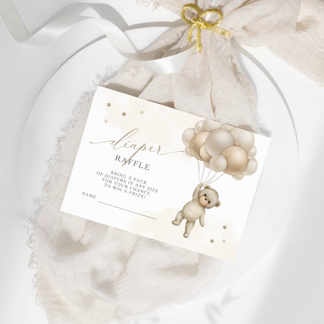 We Can Bearly Wait Teddy Neutral Diaper Raffle Enclosure Card (Creator Uploaded)