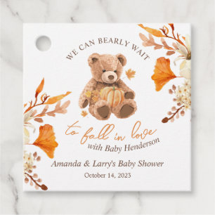 We Can Bearly Wait to Fall In Love Baby Shower Favour Tags
