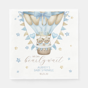 We Can Bearly Wait Twin Boy Baby Sprinkle Napkin