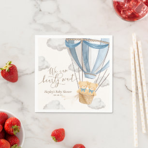 We Can Bearly Wait Twins Baby Shower Napkin