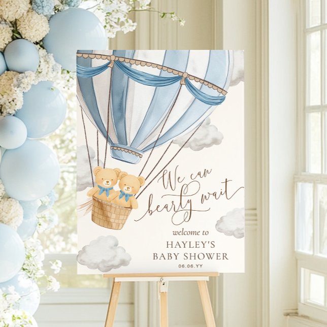We Can Bearly Wait Twins Baby Shower Poster (Creator Uploaded)