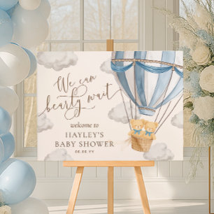 We Can Bearly Wait Twins Baby Shower Welcome Poster