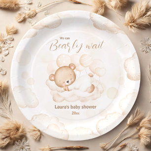 We Can Bearly Wait Unisex Baby Shower Paper Plates