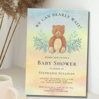 We Can Bearly Wait Watercolor Baby Shower