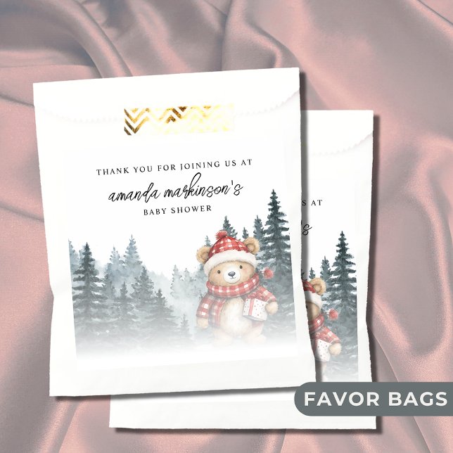 We Can Bearly Wait Winter Baby Shower Favour Bags (Creator Uploaded)