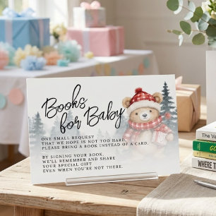 We Can Bearly Wait Winter Books for Baby Enclosure Card