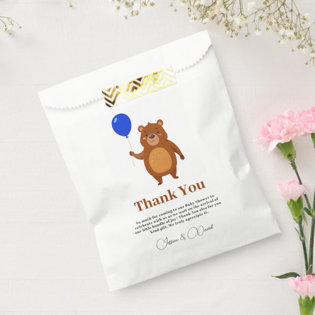 We Can Bearly Wait Wood Teddy Bear Baby Shower Favour Bags (Sealed)