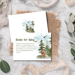 We Can Bearly Wait Woodland book Baby Shower Enclosure Card