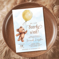 We Can Bearly Wait Yellow Teddy Bear Baby Shower