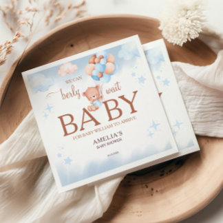We Can Berly Wait Teddy Bear Baby Shower Napkins