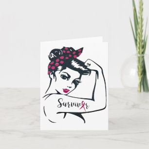 We Can Cure It Rosie Riveter Breast Cancer Survivo Card