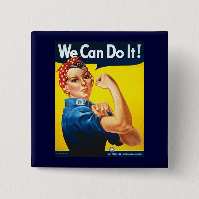 We Can Do It 15 Cm Square Badge (Front)