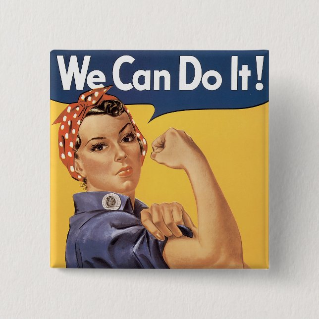 We Can Do It! 15 Cm Square Badge (Front)