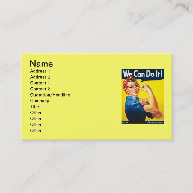 We Can Do It Business Card (Front)