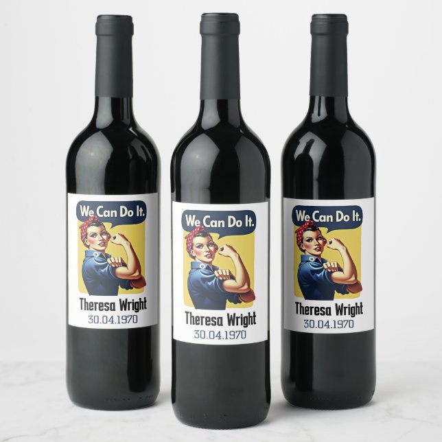 We Can Do It | Famous Feminism  Wine Label (Bottles)
