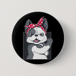 We Can Do It Female Dog Activist Design 6 Cm Round Badge
