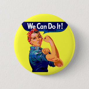 We Can Do It - Motivational Pop Art  6 Cm Round Badge