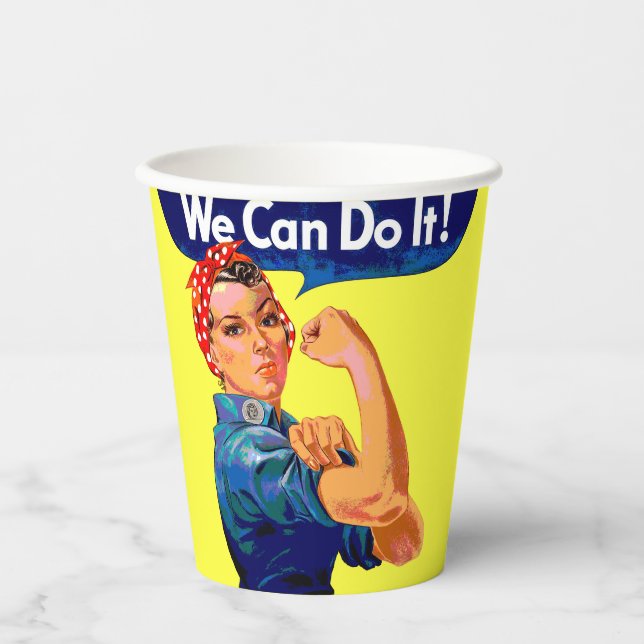 We Can Do It - Motivational Pop Art  Paper Cups (Front)