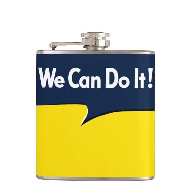We Can Do it Rosie Graphic Bubble Hip Flask (Front)