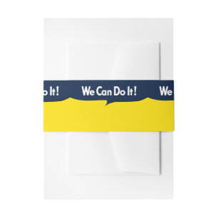 We Can Do it Rosie Graphic Bubble Invitation Belly Band