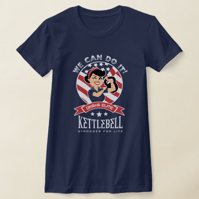 WE CAN DO IT - Rosie Riveter with Kettlebell T-Shirt (Laydown)