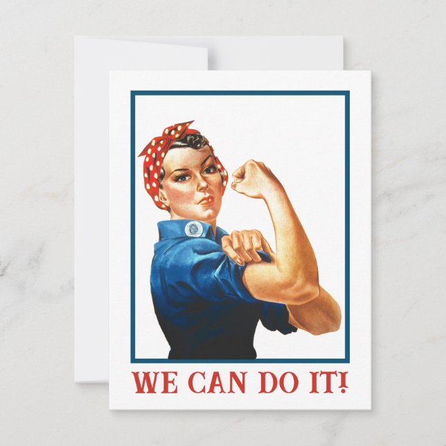 We Can Do It Rosie Riveter Women Power WWII Card (Front)