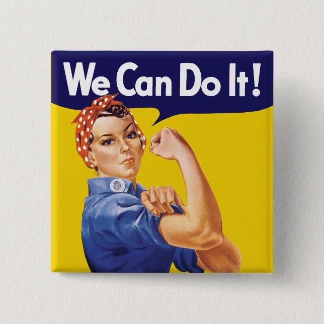 We Can Do It! Rosie the Riveter 15 Cm Square Badge (Front)