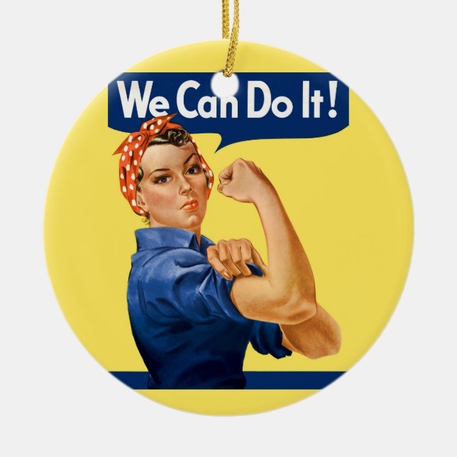 We Can Do It! Rosie the Riveter Ceramic Tree Decoration (Front)