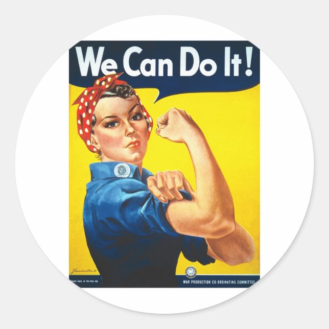 We Can Do It! Rosie the Riveter Classic Round Sticker (Front)