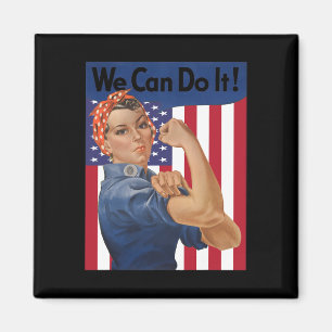 We Can Do It Rosie The Riveter Feminist Usa Flag R Magnet
