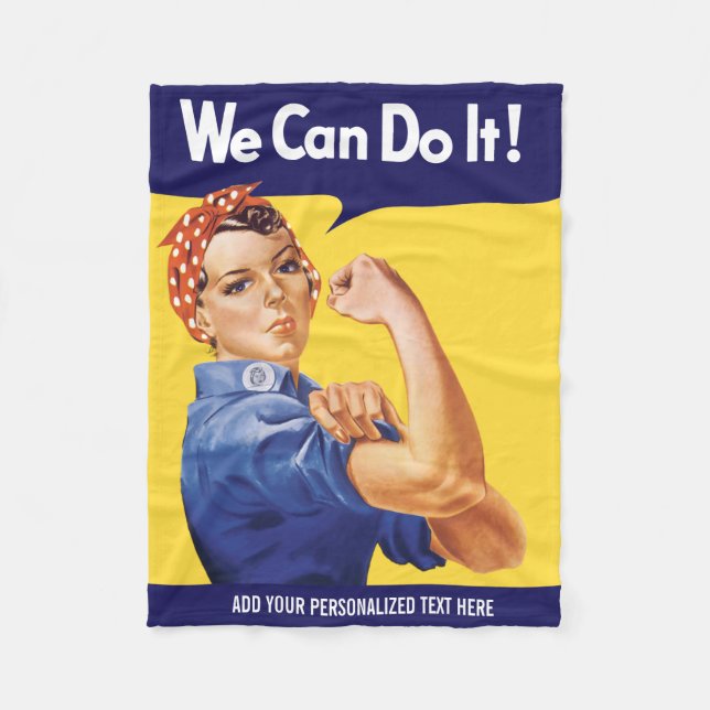 We Can Do It! Rosie the Riveter Fleece Blanket (Front)