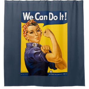 We Can Do It! Rosie the Riveter Vintage WW2 Shower Curtain