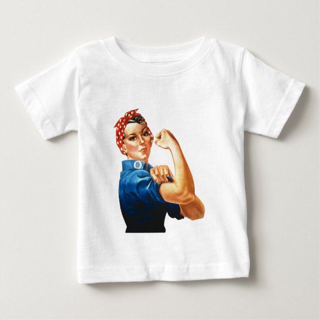 We Can Do It Rosie the Riveter Women Power Baby T-Shirt (Front)