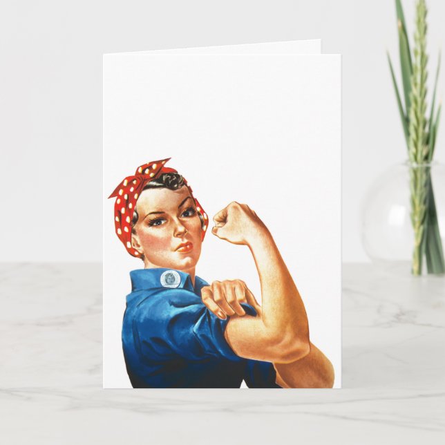 We Can Do It Rosie the Riveter Women Power Classic Card (Front)