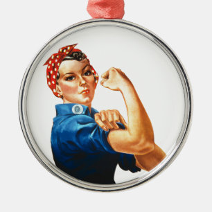 We Can Do It Rosie the Riveter Women Power Metal Tree Decoration