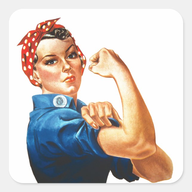 We Can Do It Rosie the Riveter Women Power Square Sticker (Front)