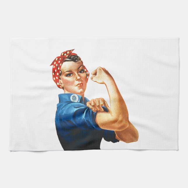 We Can Do It Rosie the Riveter Women Power Tea Towel (Horizontal)
