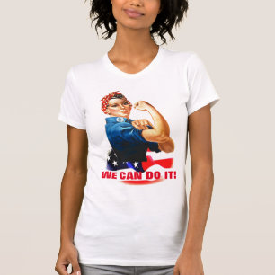 We Can Do It Rosie the Riveter Women Power US Flag T-Shirt